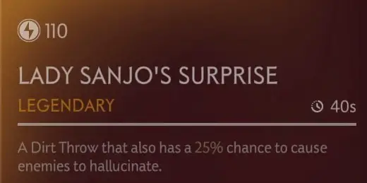 Lady Sanjo's surprise description