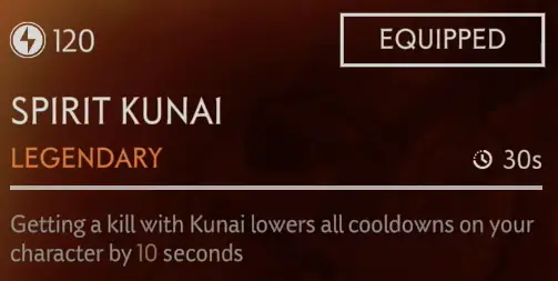 spirit kunai special ability description