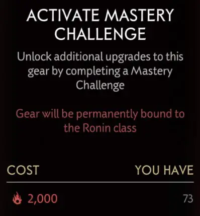 gear item mastery challenge