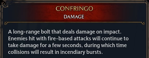 confringo description in hogwarts legacy