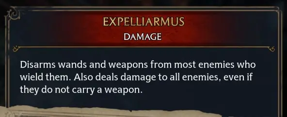 expelliarmus spell description in hogwarts legacy