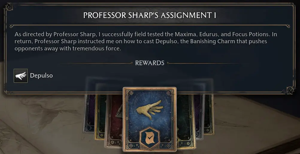 professor sharp's assignment 1 completed quest description